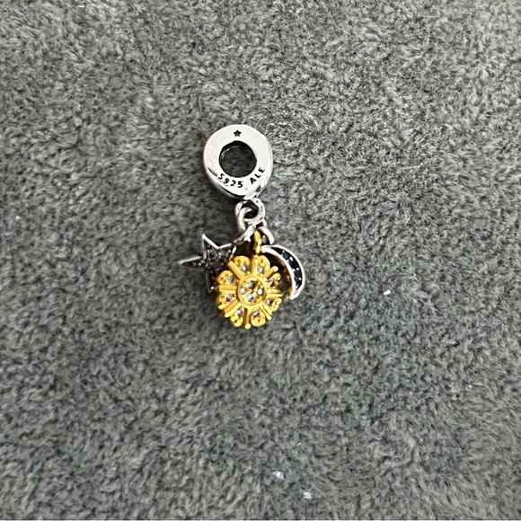 PANDORA Two-tone Celestial Triple Dangle Charm - Picture 3 of 3